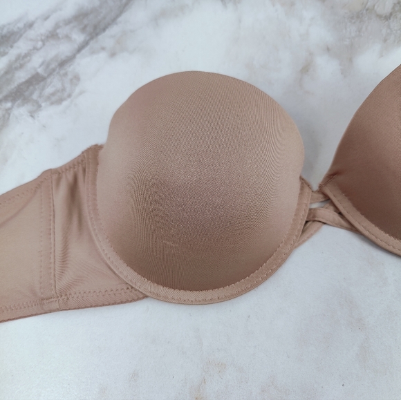 Kathy Ireland Intimates Tan Strapless Push Up Bra, 34C - Picture 4 of 9